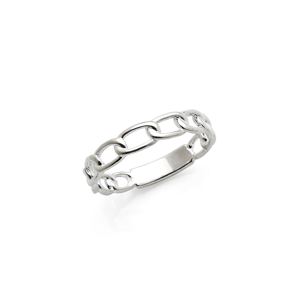 Sterling Silver Open Oval Chain Link Ring