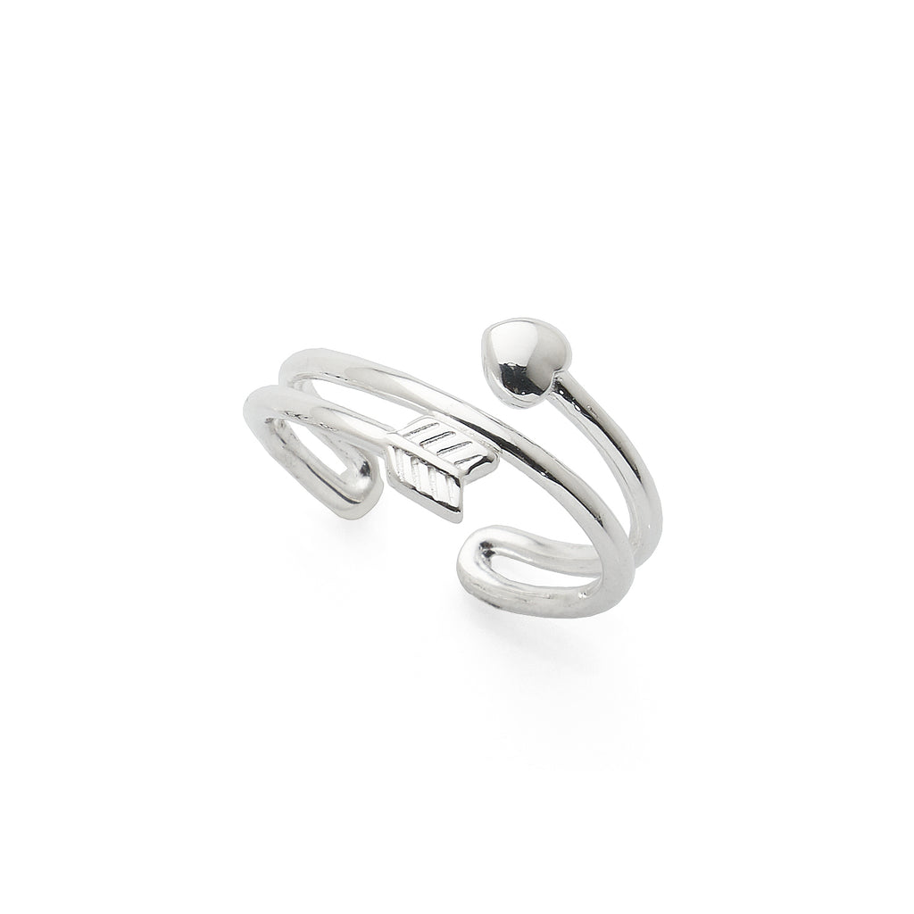 Sterling Silver Heart & Arrow Toe Ring