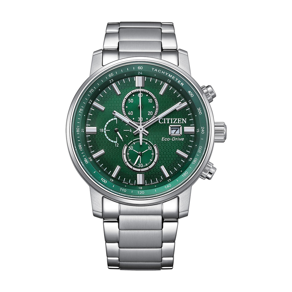Citizen Eco-Drive Chronograph Emerald Green Dial Watch CA084