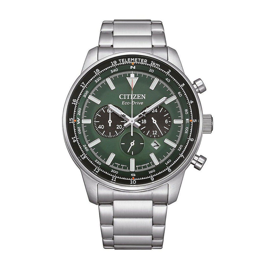 Citizen Eco-Drive Chronograph Green Dial Watch CA4500-91X