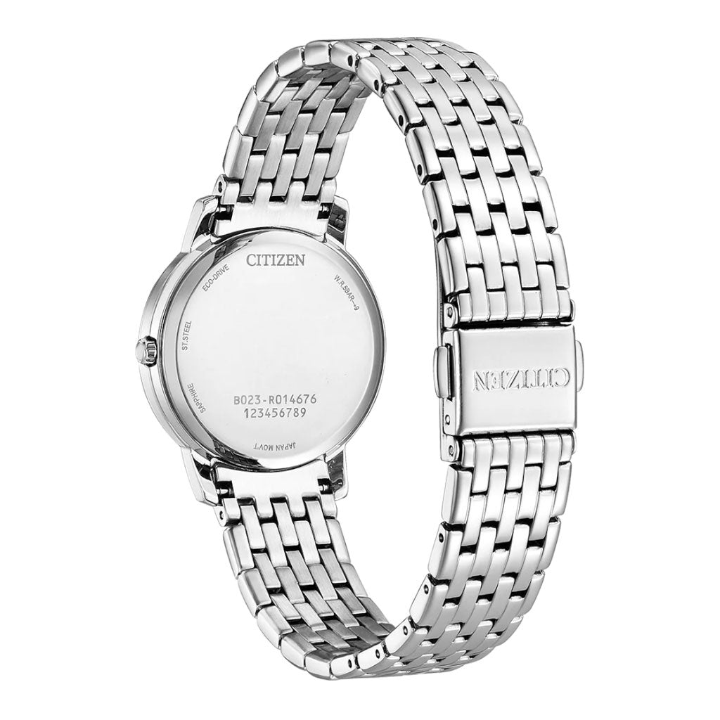 Citizen Eco-Drive Stainless Steel Crystal Set Dress Watch EX