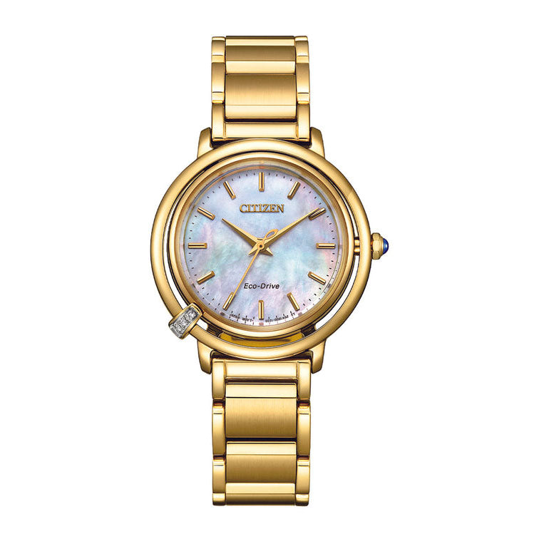 Citizen L Aising Eco-Drive Gold Tone Mother Of Pearl Watch E
