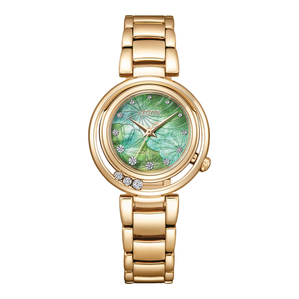 Citizen L Arcly Eco-Drive Diamond Set Green Dial Watch EM111