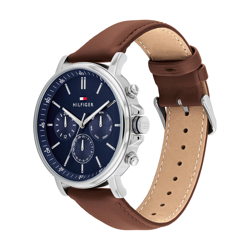 Tommy Hilfiger 'Tyson' Multi-Function Brown Leather Watch 17