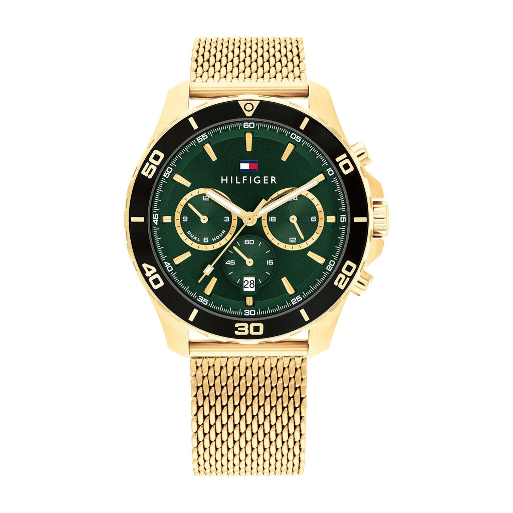 Tommy Hilfiger 'Jordan' Multi-Function Gold Mesh Watch 17920