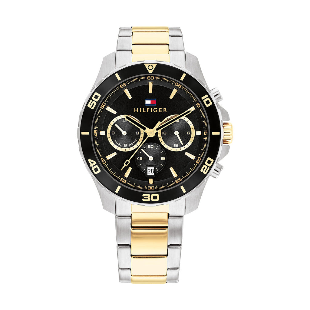 Tommy Hilfiger 'Jordan' Multi-Function 2-Tone Black Dial Wat