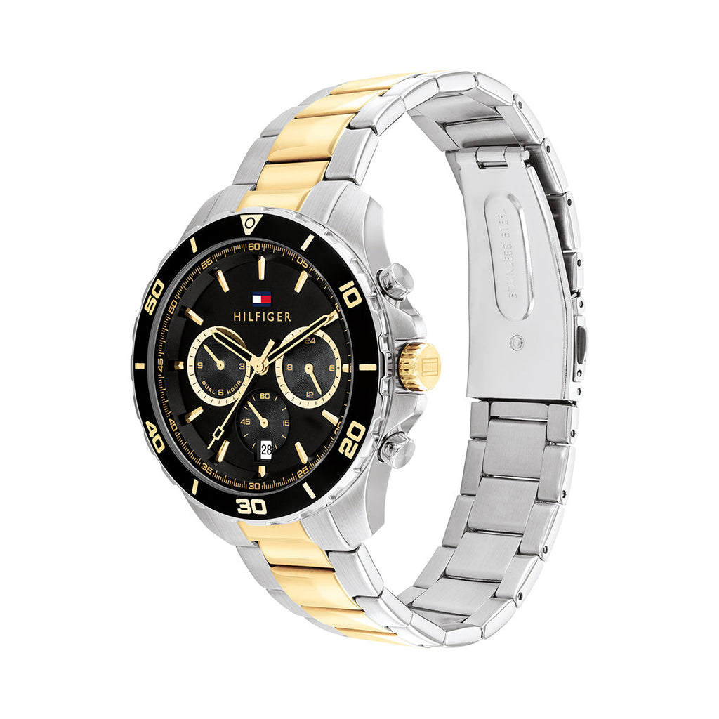 Tommy Hilfiger 'Jordan' Multi-Function 2-Tone Black Dial Wat