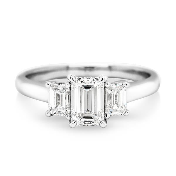 9ct White Gold Lab Grown Trilogy Diamond Engagement Ring TDW