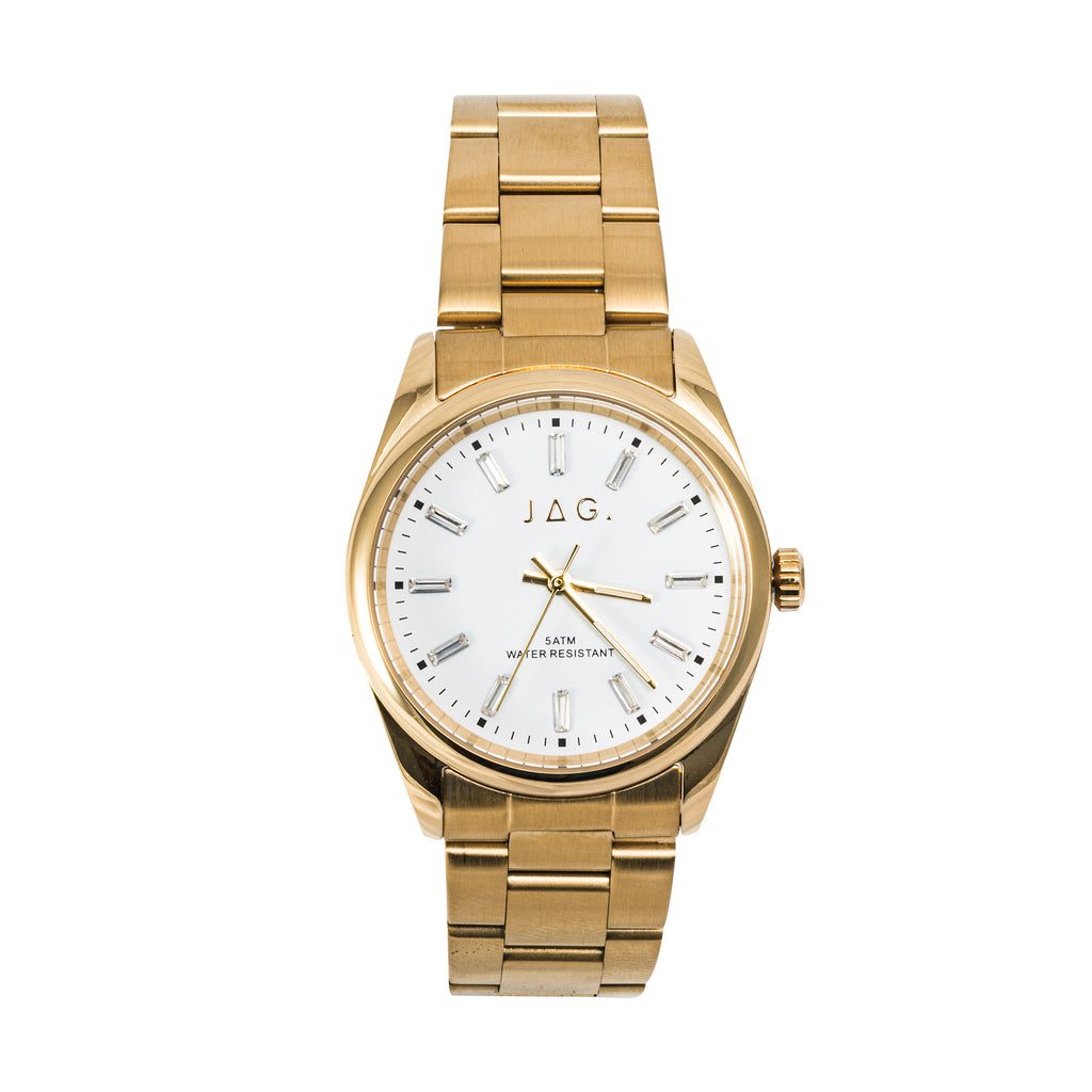 Jag 'Kallista' Gold Tone White Dial Analogue Watch J2738A