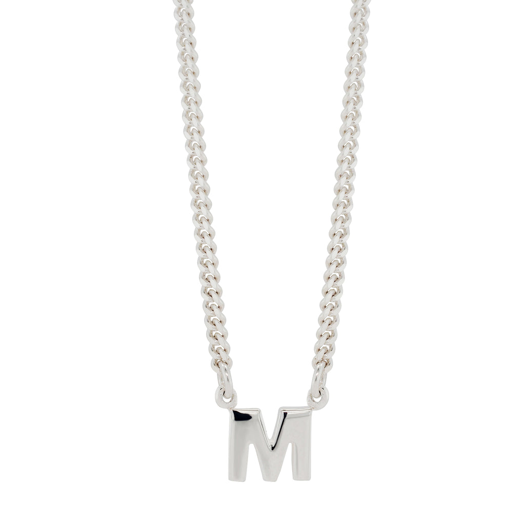 Von Treskow Sterling Silver Delicate Initial 'M' 42cm Neckle