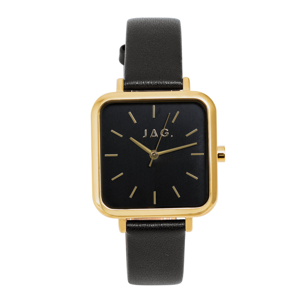 Jag Kiara Black Leather Watch J2756