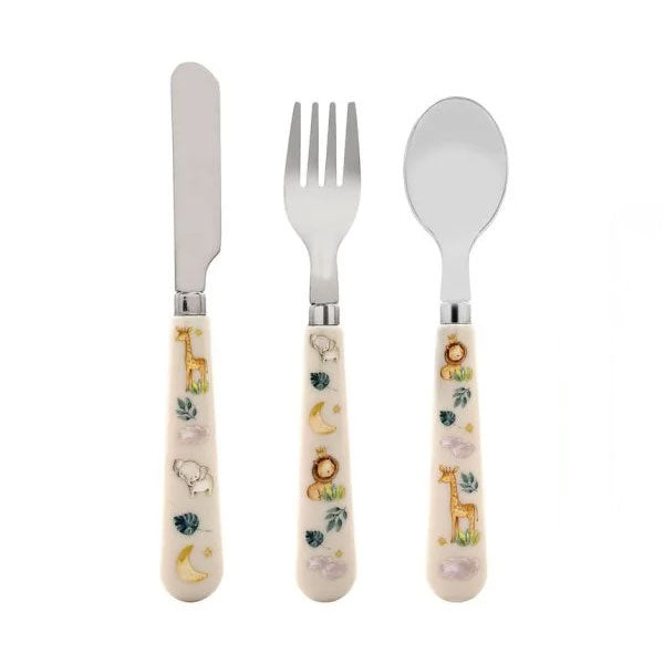 Little Moments Lion, Elephant & Giraffe Child's Cutlery Set