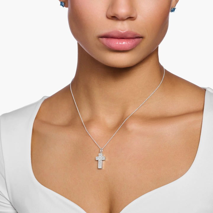 Thomas Sabo White Cubic Zirconia Heritage Cross Pendant KE21