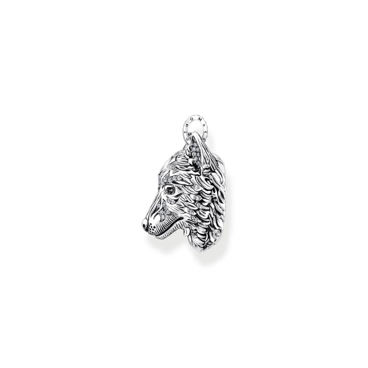 Thomas Sabo Rebel Wolf Sterling Silver Cubic Zirconia Pendan