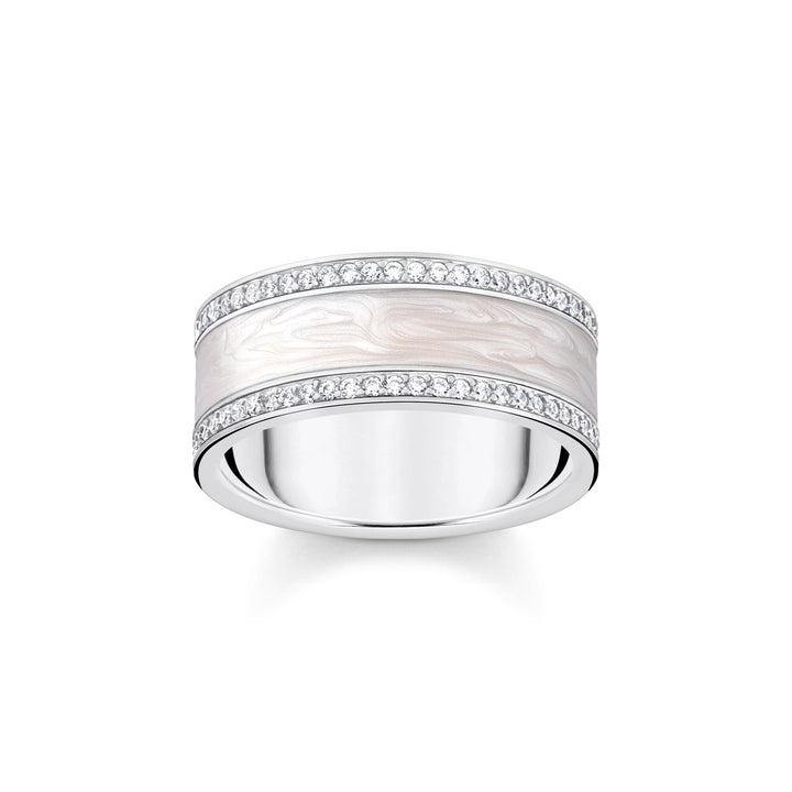 Thomas Sabo Sterling Silver Cubic Zirconia Enamel 8mm Band T