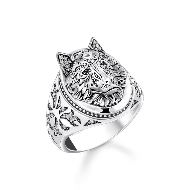 Thomas Sabo Rebel Wolf Sterling Silver Signet Ring TR2452