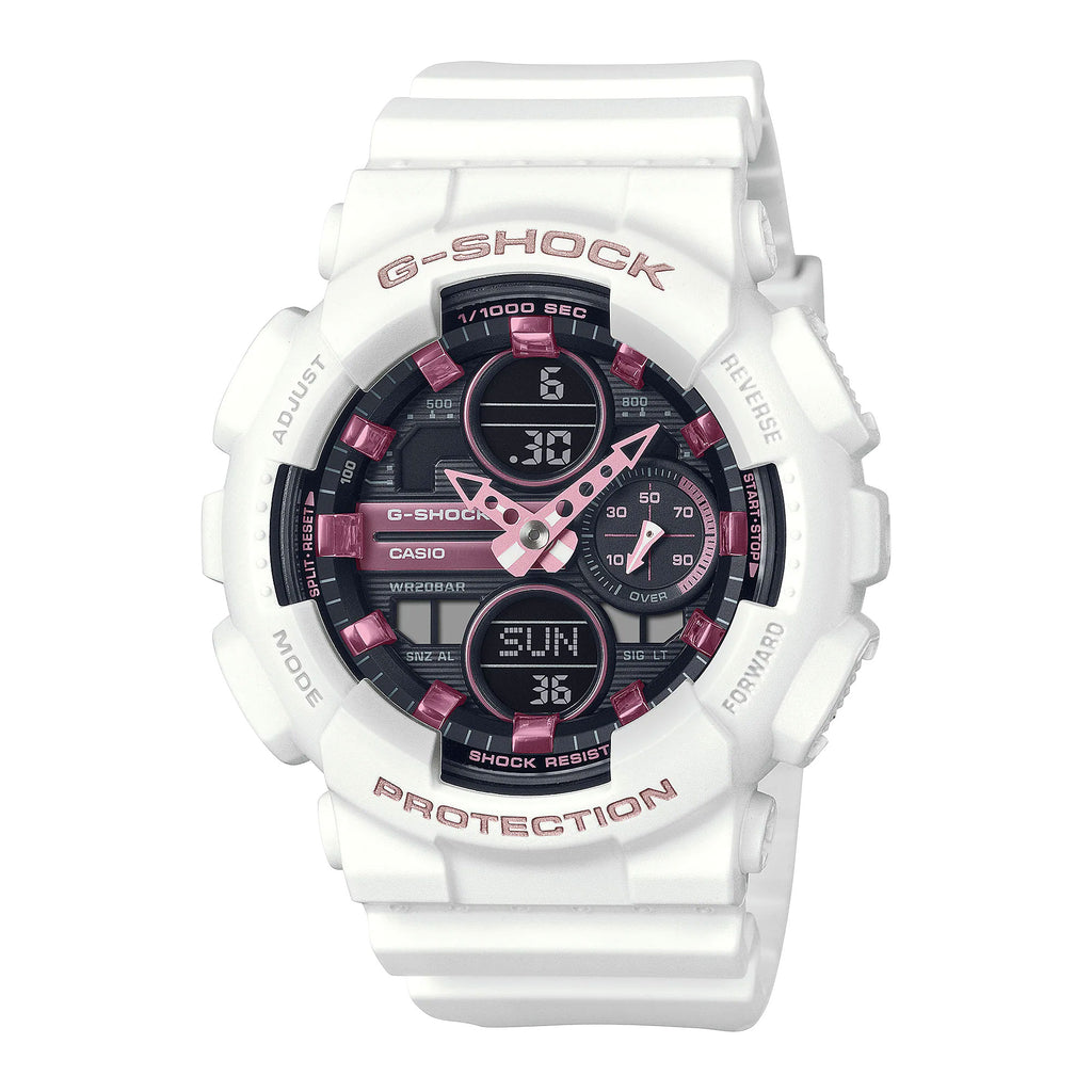 Casio G-Shock White & Pink Digital Watch GYMS140VA-7A