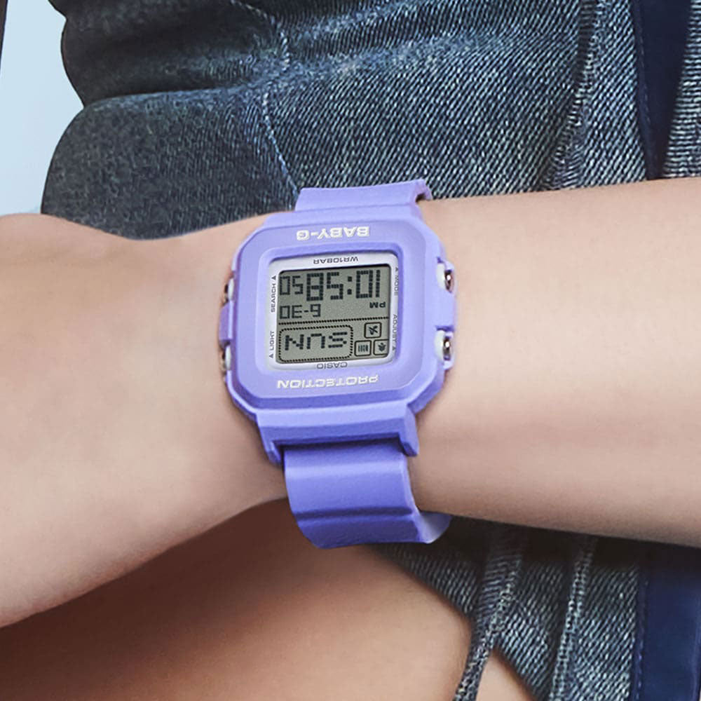 Casio Baby-G Plus Purple Digital Watch & Case Holder Set BGD