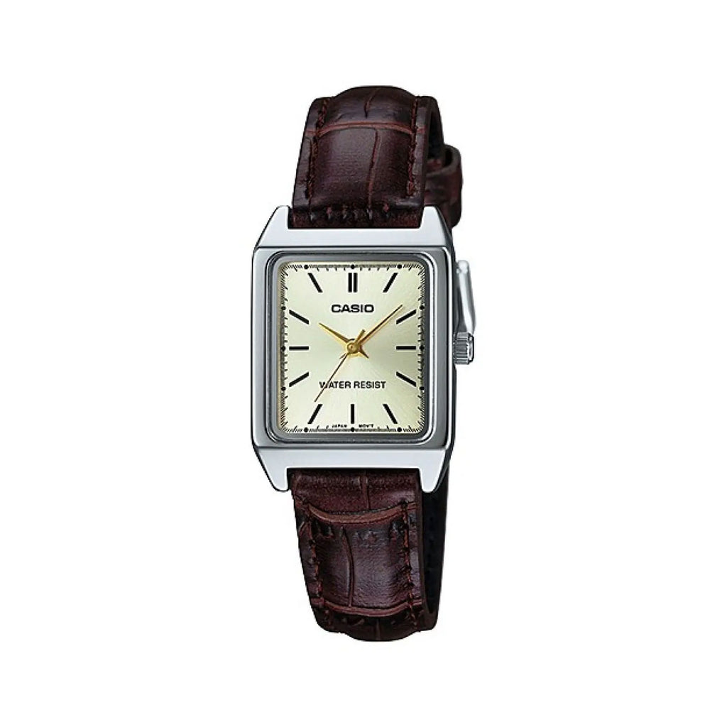 Casio Brown Leather Analogue Watch LTPV007L-9E