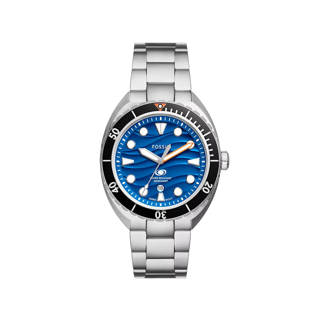 Fossil Breaker Stainless Steel & Blue Dial Watch FS6064