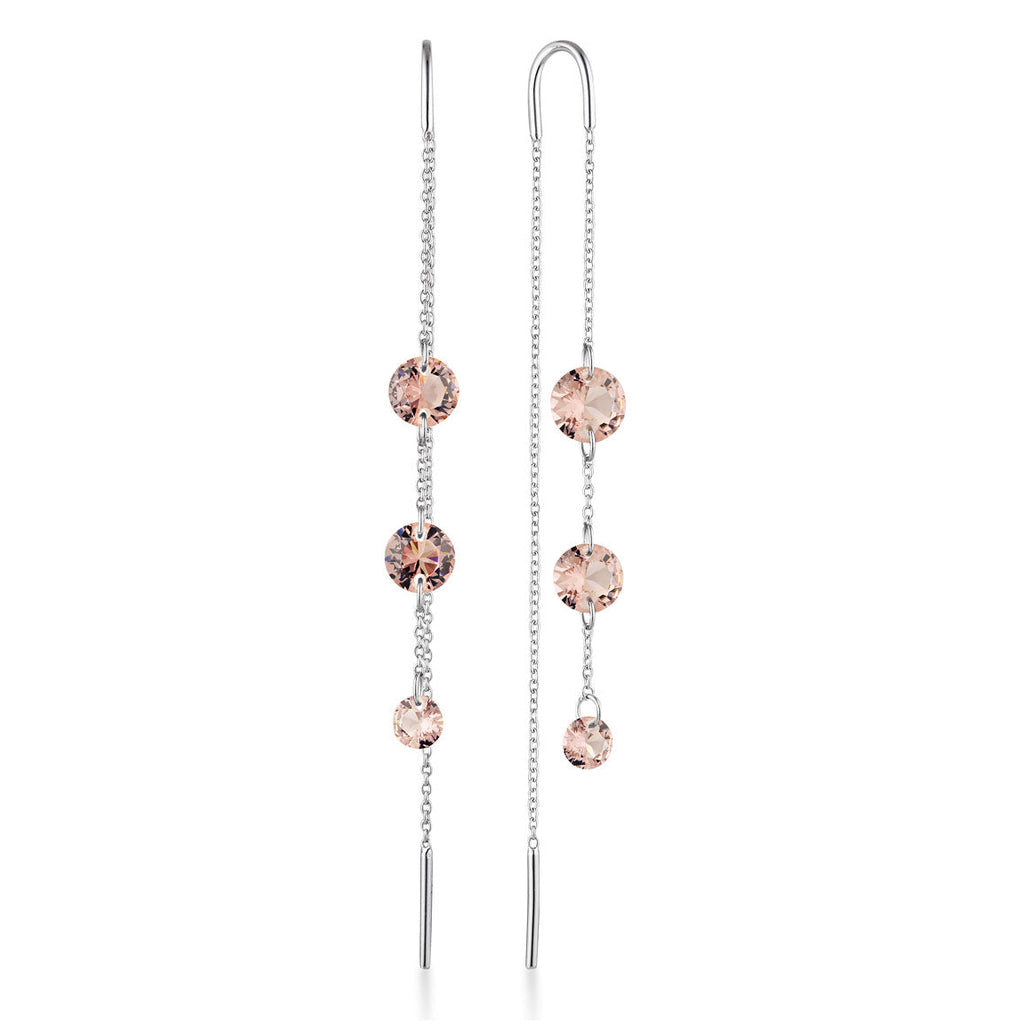 Georgini Mirage Ethereal Pink Cubic Zirconia Threader Earrin