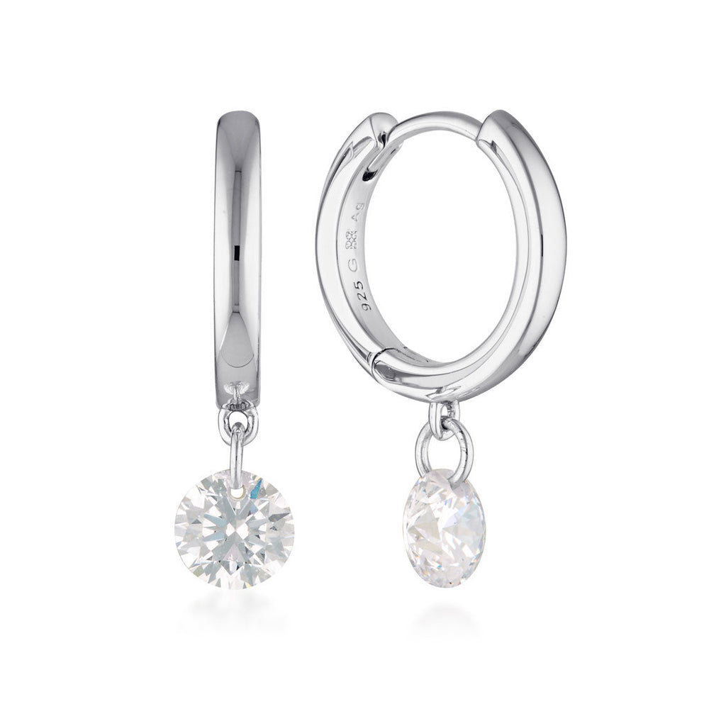 Georgini 'Mirage Alice' Sterling Silver Cubic Zirconia Huggi