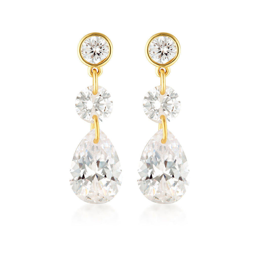 Georgini Mirage Augusta Cubic Zirconia Drop Stud Earrings IE