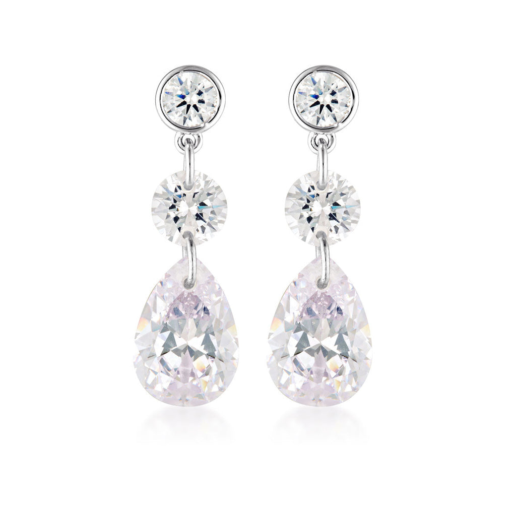 Georgini Mirage Augusta Cubic Zirconia Drop Stud Earrings IE