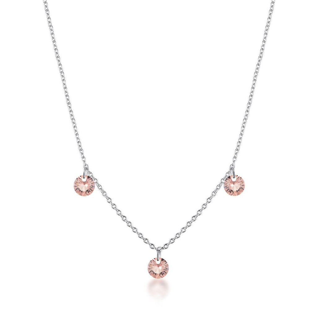 Georgini Mirage Ethereal Morganite Cubic Zirconia Necklet IP