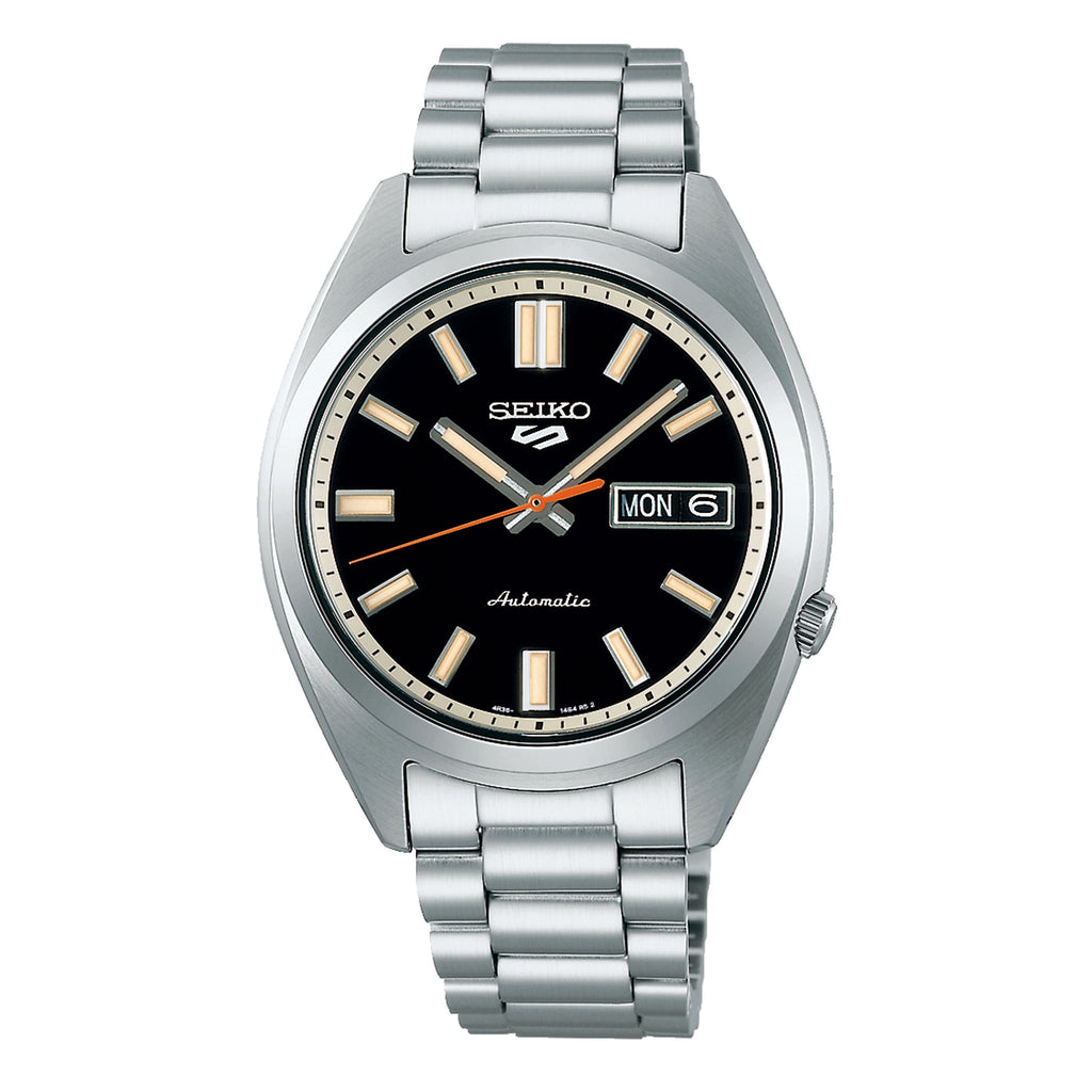 Seiko 5 Automatic Stainless Steel Black & Cream Watch SRPK89