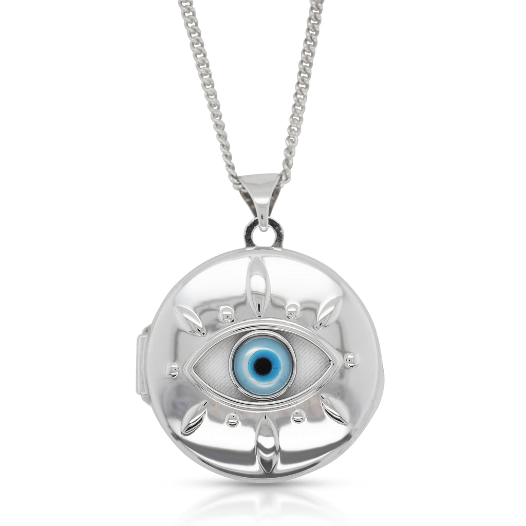 Sterling Silver 'Evil Eye' 20mm Round Locket