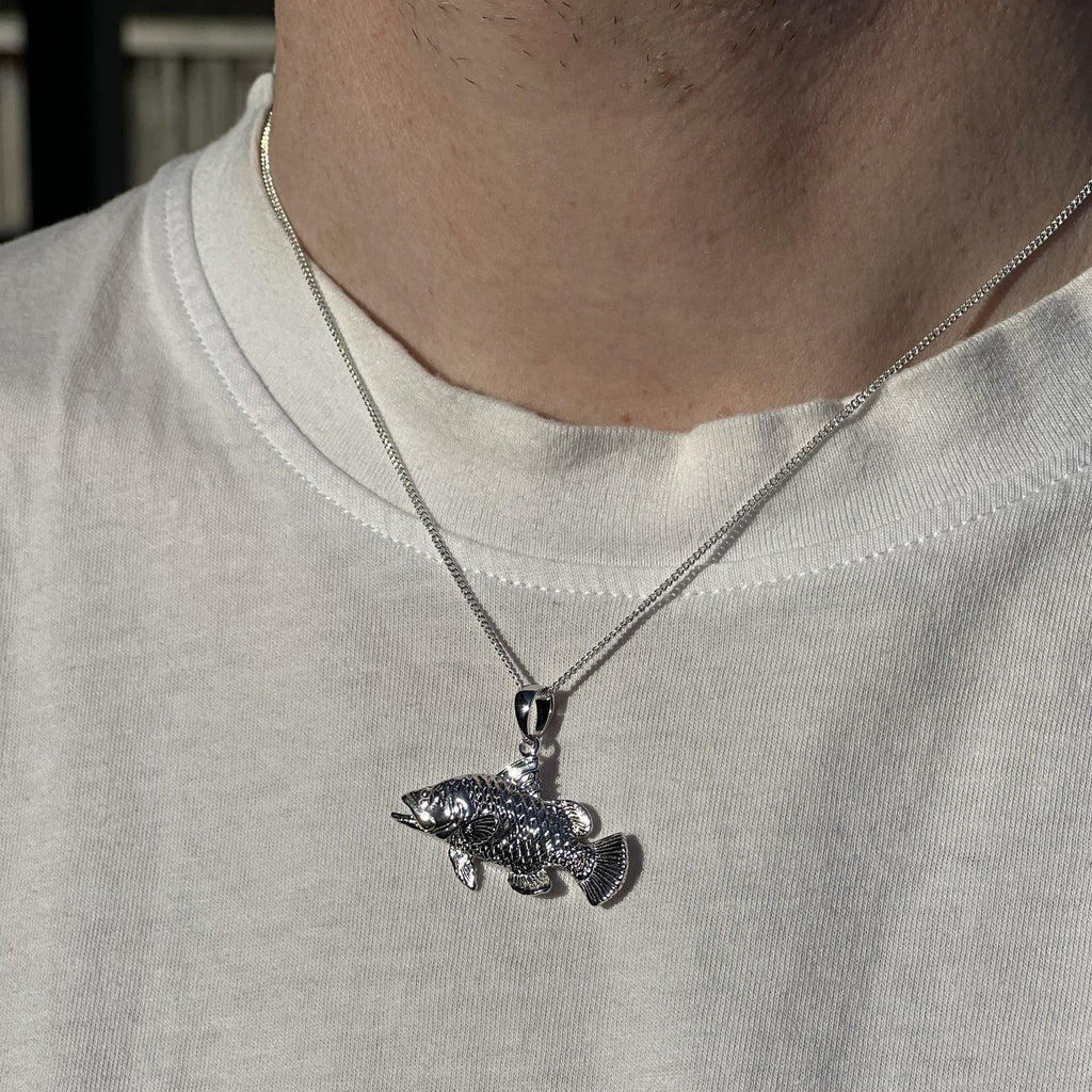 Sterling Silver Barramundi Fish 35mm Pendant