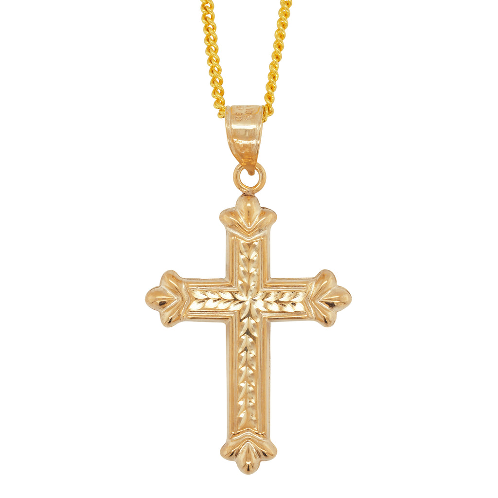 9ct Gold Bonded Reversible 20x26mm Cross Pendant