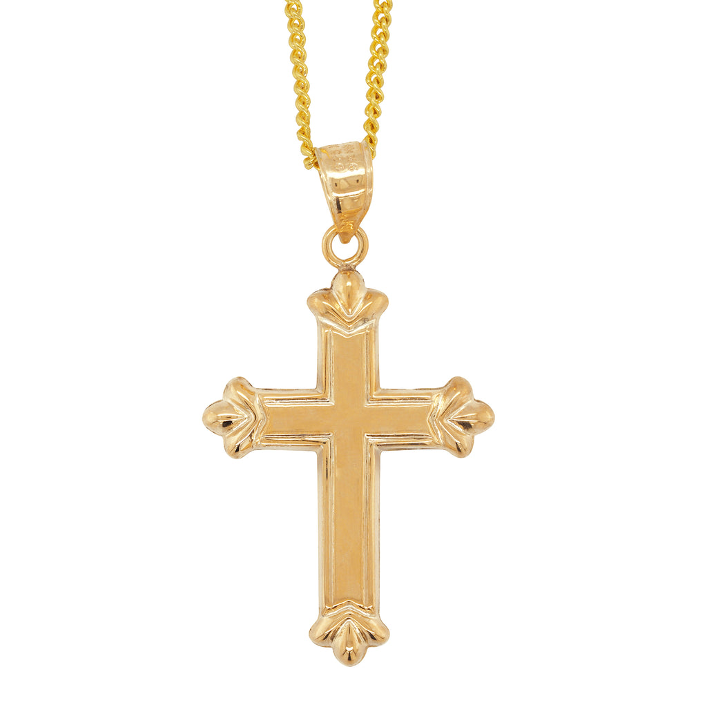 9ct Gold Bonded Reversible 20x26mm Cross Pendant