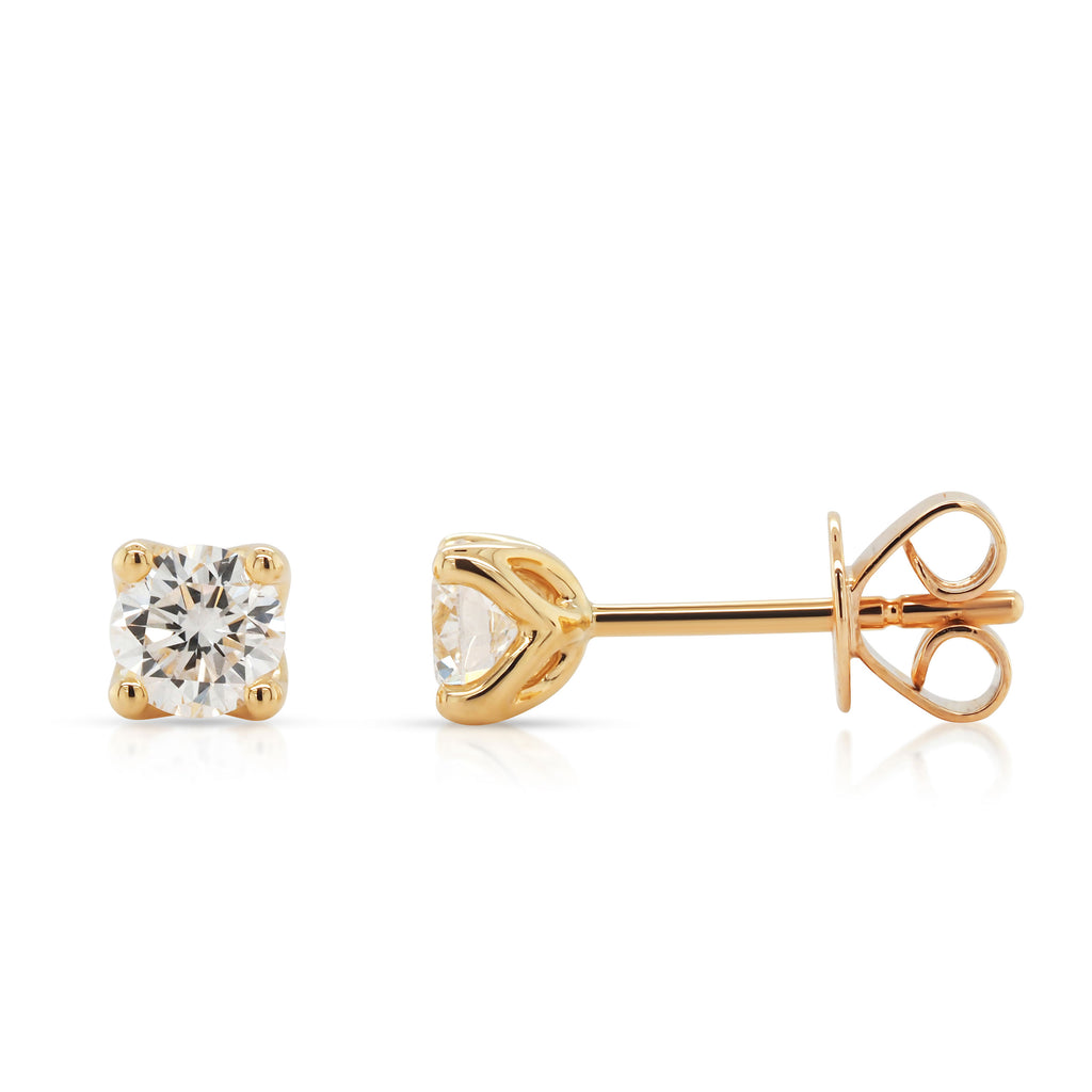 9ct Yellow Gold Lab Grown Diamond Solitaire Stud Earrings TD