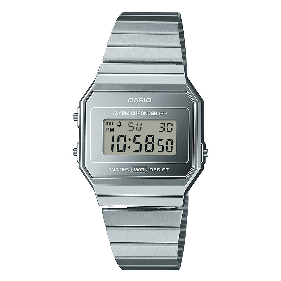 Casio Vintage Silver-Tone Alarm Watch A700WEV-7A