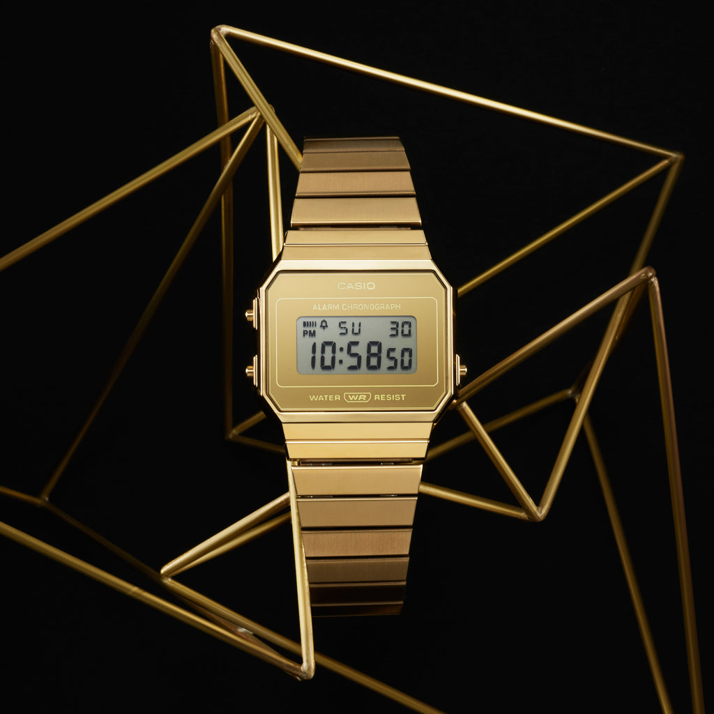 Casio Vintage Gold-Tone Alarm Watch A700WEV-9A