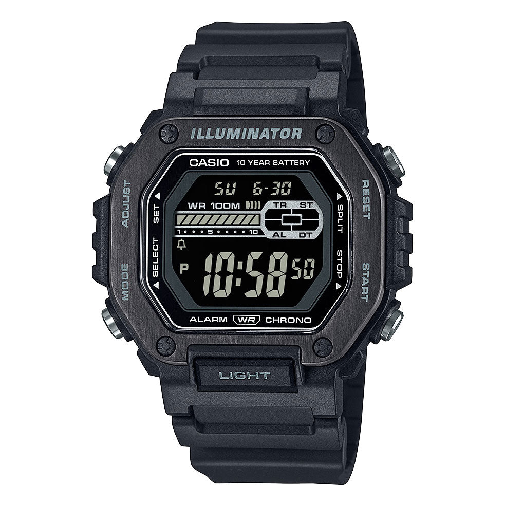 Casio Chronograph Octagon Black Digital Watch MWD110HB-1B