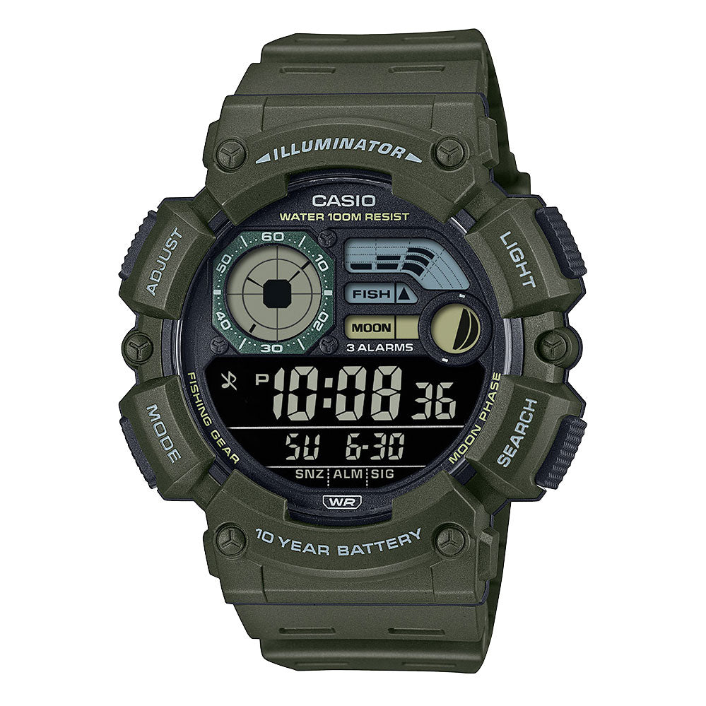 Casio Multi-Function Green Digital Alarm Watch WS1500H-3B