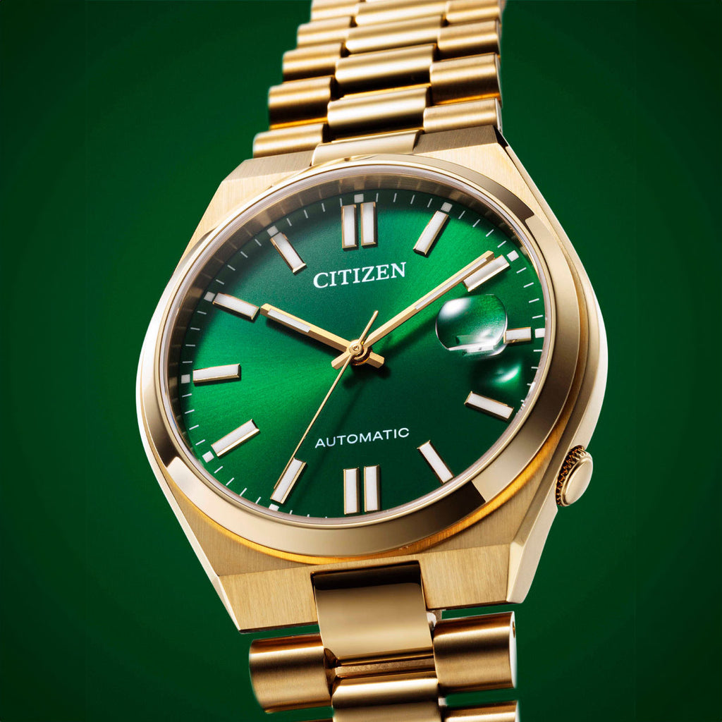 Citizen 'Tsuyosa' Automatic Gold Tone Green Dial Watch NJ015