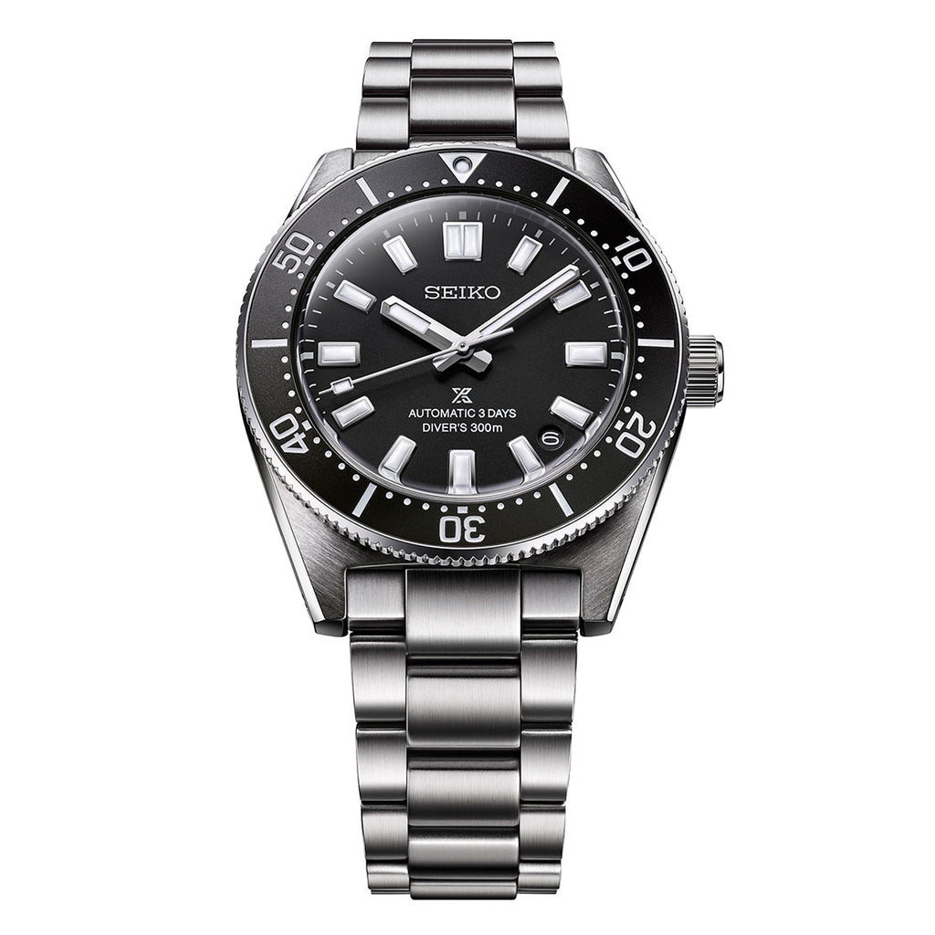 Seiko Prospex Stainless Steel Black Dial Automatic Diver Wat