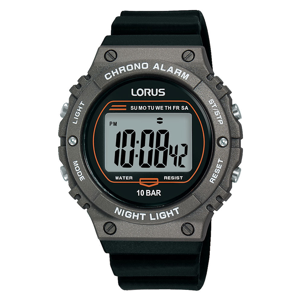 Lorus Multi-Timer Grey & Black Digital Sports Watch R2311PX-