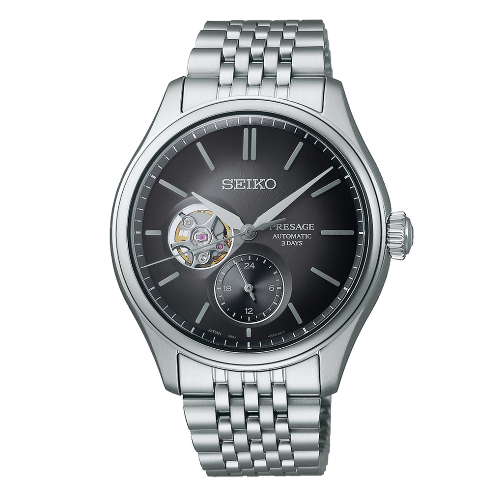 Seiko Presage Classic Stainless Steel Charcoal Automatic Wat