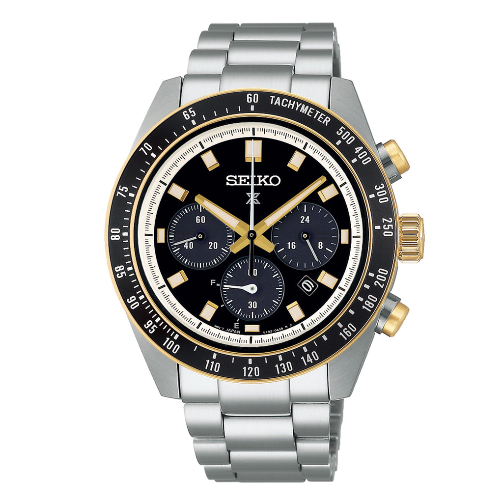 Seiko Prospex Speedtimer Black & Gold-Tone Chronograph Watch