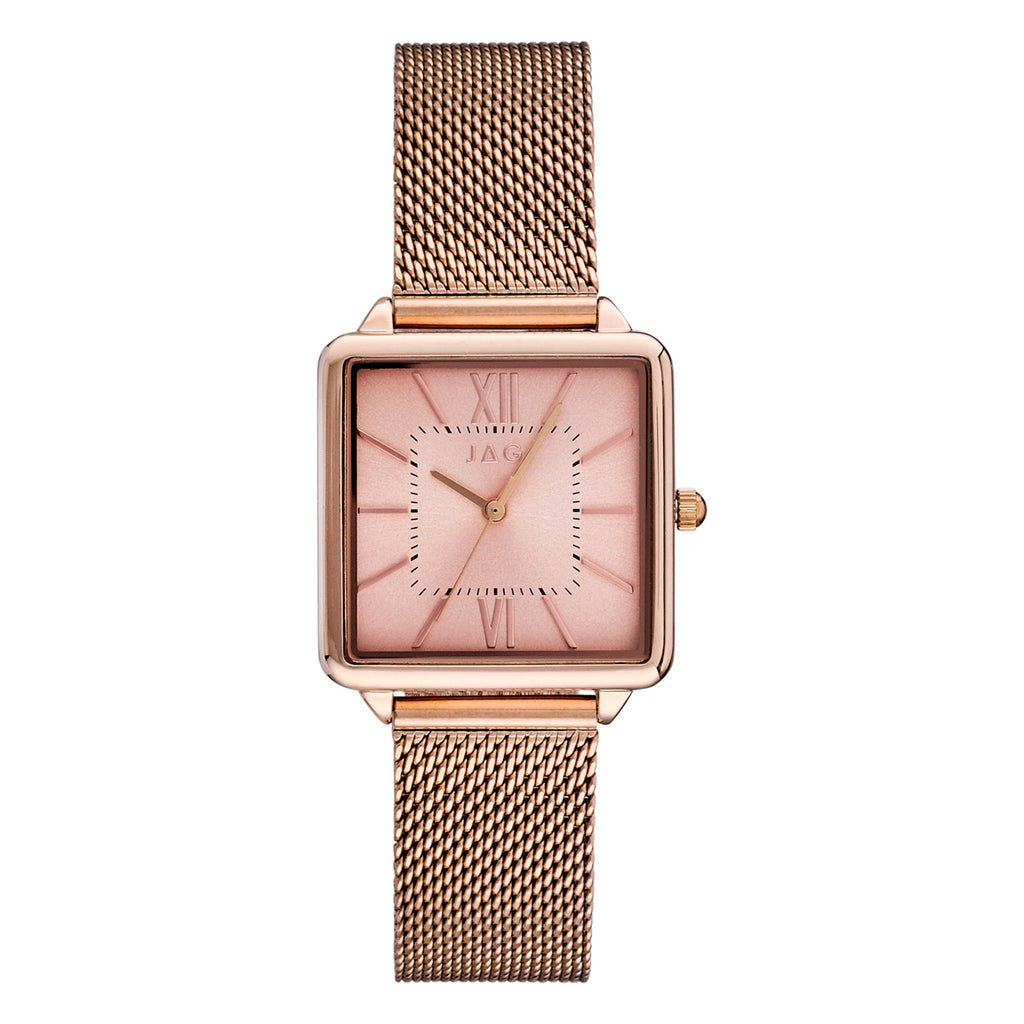 Jag Malvern Mesh Rose-Tone Mesh Band Watch J2805A