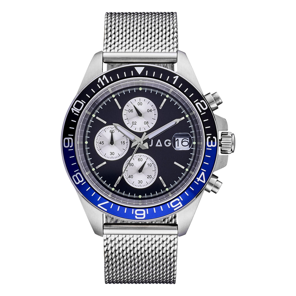 Jag Curl Curl Stainless Steel Black & Blue Chronograph Watch