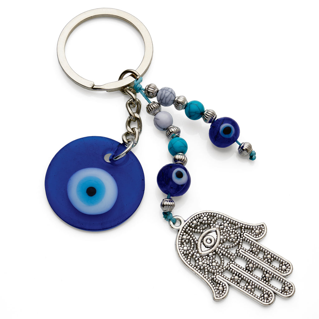 Blue Evil Eye & Hand Of Fatima Keyring