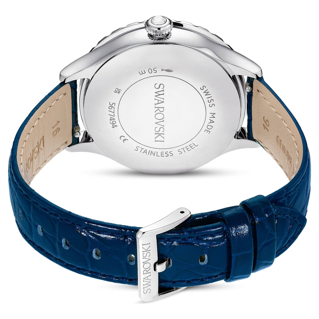 Swarovski 'Octea Moon' Blue Leather Watch 5677494