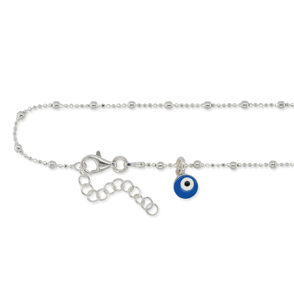 Sterling Silver Greek Eye Bead Bracelet