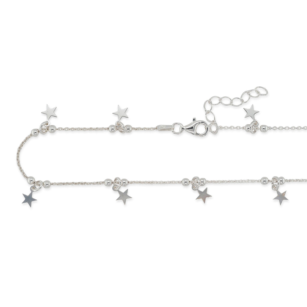 Sterling Silver Star Charm Cable Chain Bracelet